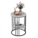 Darrahopens Furniture > Living Room > Coffee Tables Solid Marble Sofa Side Coffee Table Bedside Storage Display Table Plant Stand