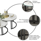 Darrahopens Furniture > Living Room > Coffee Tables Stylish Round Nesting Coffee Tables with Metal Frame