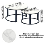 Darrahopens Furniture > Living Room > Coffee Tables Stylish Round Nesting Coffee Tables with Metal Frame