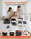 Darrahopens Furniture > Living Room > Coffee Tables VEVOR Rock Tumbler Kit, 3 lbs Rock Polishing Kit, 4 Speed Settings 9-Day Polishing Timer Stone Polishing Kit, Rock Polisher with Rough Gemstones and Polishing Grits, Rock Polisher for Adults Kids
