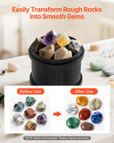 Darrahopens Furniture > Living Room > Coffee Tables VEVOR Rock Tumbler Kit, 4lbs Rock Polishing Kit, 4 Speed Settings 9-Day Polishing Timer Stone Polishing Kit, Belt-Free Rock Polisher with Adapter & Overload Protection, Rock Polisher for Adults Kids