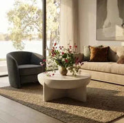 Zelda Sculptural Stone Coffee Table - Sand Textured Finish In Australia - Darrahopens