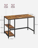 Darrahopens Furniture > Living Room Computer Desk 2 Shelves Rustic, Brown Black