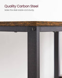 Darrahopens Furniture > Living Room Computer Desk 2 Shelves Rustic, Brown Black