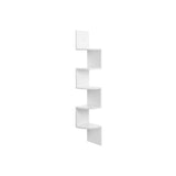 Darrahopens Furniture > Living Room Corner Shelf 5-Tier Zigzag Wall Mount, White