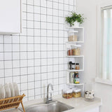 Darrahopens Furniture > Living Room Corner Shelf 5-Tier Zigzag Wall Mount, White