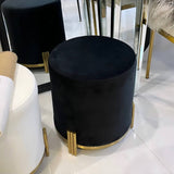 Darrahopens Furniture > Living Room Interior Ave - Apollo Velvet Ottoman - Black