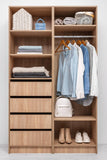 Darrahopens Furniture > Living Room MALMO THREE SHELF/FOUR DRAWER WALK IN WARDROBE - CLASSIC - NATURAL OAK