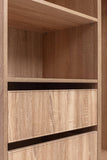 Darrahopens Furniture > Living Room MALMO THREE SHELF/FOUR DRAWER WALK IN WARDROBE - SLIM SHAKER - NATURAL OAK