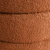 Darrahopens Furniture > Living Room > Ottomans & Footstools 2X Round Stacked Ottoman Stool Teddy Fleece Fabric Foot Rest 38cm ORANGE