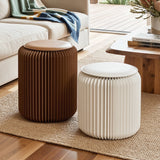 Darrahopens Furniture > Living Room > Ottomans & Footstools Artiss Accordion Folding Paper Stools Set Includes 2 Cushions Natural Kraft 100KG Capacity