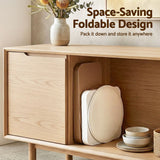 Darrahopens Furniture > Living Room > Ottomans & Footstools Artiss Accordion Folding Paper Stools Set Includes 2 Cushions Natural Kraft 100KG Capacity