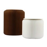 Darrahopens Furniture > Living Room > Ottomans & Footstools Artiss Accordion Folding Paper Stools Set Includes 2 Cushions Natural Kraft 100KG Capacity