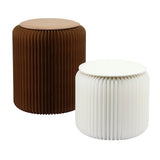 Darrahopens Furniture > Living Room > Ottomans & Footstools Artiss Accordion Folding Paper Stools Set Includes 2 Cushions Natural Kraft 100KG Capacity