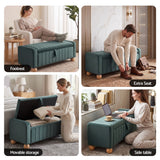 Darrahopens Furniture > Living Room > Ottomans & Footstools Artiss Storage Ottoman Bench Velvet Blanket Box Stool Footrest Ball Feet Green In Australia - Darrahopens