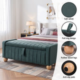 Darrahopens Furniture > Living Room > Ottomans & Footstools Artiss Storage Ottoman Bench Velvet Blanket Box Stool Footrest Ball Feet Green In Australia - Darrahopens