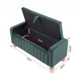 Artiss Storage Ottoman Bench Velvet Blanket Box Stool Footrest Ball Feet Green In Australia - Darrahopens