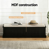 Darrahopens Furniture > Living Room > Ottomans & Footstools Artiss Storage Ottoman Blanket Box 140cm Fluted Black