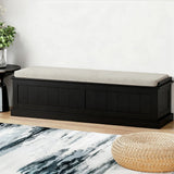 Darrahopens Furniture > Living Room > Ottomans & Footstools Artiss Storage Ottoman Blanket Box 140cm Fluted Black