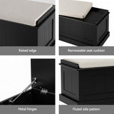 Darrahopens Furniture > Living Room > Ottomans & Footstools Artiss Storage Ottoman Blanket Box 140cm Fluted Black