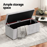 Darrahopens Furniture > Living Room > Ottomans & Footstools Artiss Storage Ottoman Blanket Box Velvet Grey 103cm