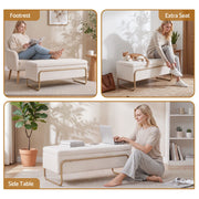 Darrahopens Furniture > Living Room > Ottomans & Footstools Artiss Storage Ottoman Boucle Padded Seat Footrest Hidden Storage Cream White In Australia - Darrahopens