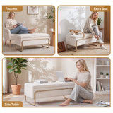 Darrahopens Furniture > Living Room > Ottomans & Footstools Artiss Storage Ottoman Boucle Padded Seat Footrest Hidden Storage Cream White In Australia - Darrahopens