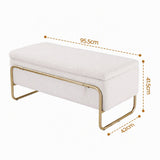 Darrahopens Furniture > Living Room > Ottomans & Footstools Artiss Storage Ottoman Boucle Padded Seat Footrest Hidden Storage Cream White In Australia - Darrahopens