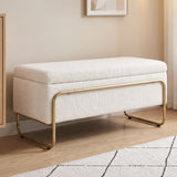 Darrahopens Furniture > Living Room > Ottomans & Footstools Artiss Storage Ottoman Boucle Padded Seat Footrest Hidden Storage Cream White In Australia - Darrahopens