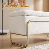 Darrahopens Furniture > Living Room > Ottomans & Footstools Artiss Storage Ottoman Boucle Padded Seat Footrest Hidden Storage Cream White In Australia - Darrahopens
