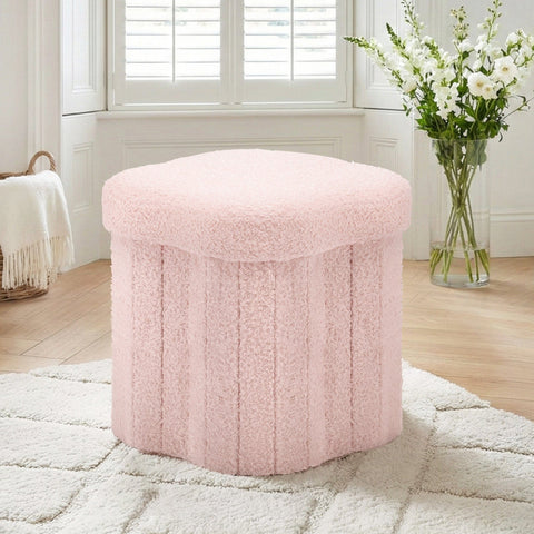 Darrahopens Furniture > Living Room > Ottomans & Footstools Artiss Storage Ottoman Foot Stool Foldable Pink