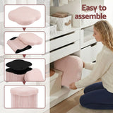 Darrahopens Furniture > Living Room > Ottomans & Footstools Artiss Storage Ottoman Foot Stool Foldable Pink