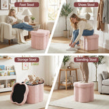 Darrahopens Furniture > Living Room > Ottomans & Footstools Artiss Storage Ottoman Foot Stool Foldable Pink