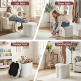 Darrahopens Furniture > Living Room > Ottomans & Footstools Artiss Storage Ottoman Foot Stool Foldable White