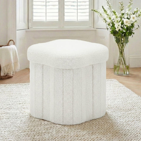 Darrahopens Furniture > Living Room > Ottomans & Footstools Artiss Storage Ottoman Foot Stool Foldable White