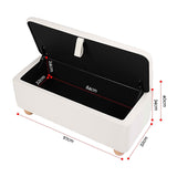Darrahopens Furniture > Living Room > Ottomans & Footstools Artiss Storage Ottoman Hidden Bench Velvet Blanket Box Beige 97cm In Australia - Darrahopens
