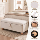 Darrahopens Furniture > Living Room > Ottomans & Footstools Artiss Storage Ottoman Hidden Bench Velvet Blanket Box Beige 97cm In Australia - Darrahopens