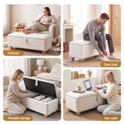Darrahopens Furniture > Living Room > Ottomans & Footstools Artiss Storage Ottoman Hidden Bench Velvet Blanket Box Beige 97cm In Australia - Darrahopens