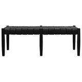 Darrahopens Furniture > Living Room > Ottomans & Footstools Elliot Leather Bench (Black)