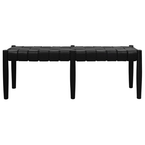 Darrahopens Furniture > Living Room > Ottomans & Footstools Elliot Leather Bench (Black)