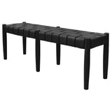 Darrahopens Furniture > Living Room > Ottomans & Footstools Elliot Leather Bench (Black)