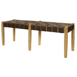 Darrahopens Furniture > Living Room > Ottomans & Footstools Elliot Leather Bench (Natural)