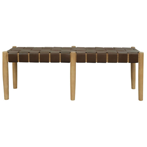 Darrahopens Furniture > Living Room > Ottomans & Footstools Elliot Leather Bench (Natural)