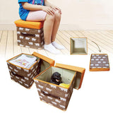 Darrahopens Furniture > Living Room > Ottomans & Footstools Folding Ottoman Storage Stool Cube Footstool Stool Blanket Box With Cover AU