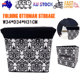 Darrahopens Furniture > Living Room > Ottomans & Footstools Folding Ottoman Storage Stool Cube Footstool Stool Blanket Box With Cover AU