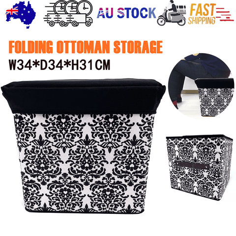 Darrahopens Furniture > Living Room > Ottomans & Footstools Folding Ottoman Storage Stool Cube Footstool Stool Blanket Box With Cover AU