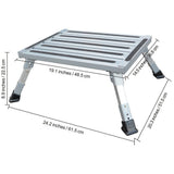 Darrahopens Furniture > Living Room > Ottomans & Footstools Heavy Duty Aluminum Folding Step Stool - Portable RV Platform and Work Bench with Non-Slip Surface - Collapsible Multi-Purpose Step for Camping, Home, and Outdoor Use