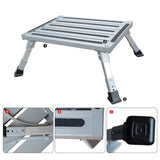 Darrahopens Furniture > Living Room > Ottomans & Footstools Heavy Duty Aluminum Folding Step Stool - Portable RV Platform and Work Bench with Non-Slip Surface - Collapsible Multi-Purpose Step for Camping, Home, and Outdoor Use