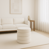 Darrahopens Furniture > Living Room > Ottomans & Footstools Interior Ave - Cleo White Boucle Ottoman