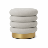 Darrahopens Furniture > Living Room > Ottomans & Footstools Interior Ave - Roma Round Milan Ottoman / Footstool – Off White